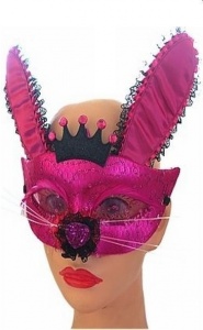 PARTY FUN- EXCLUSIVE MASK - maska na oczy króliczek pink