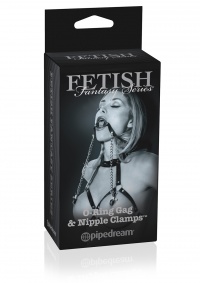 FETISH FANTASY SERIES O RING GAG WITH NIPPLE CLAMPS-klipsy