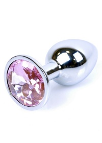 HEAVY METAL BUTT PLUG DIAMOND PINK- zdobiony, metalowy stymulator analny