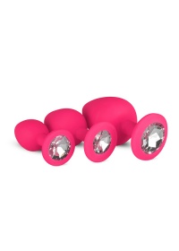 DIAMOND PLUG SET PINK - zestaw silikonowych stymulatorów analnych