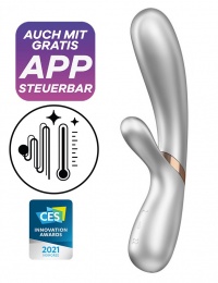 SatisFyer HOT LOVER SILVER -ekskluzywny wibrator ze stym. łechtaczki / ładowarka + aplikacja