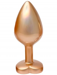 DREAMTOYS GOLD METAL BUTT PLUG size M - zdobiony, metalowy stymulator analny